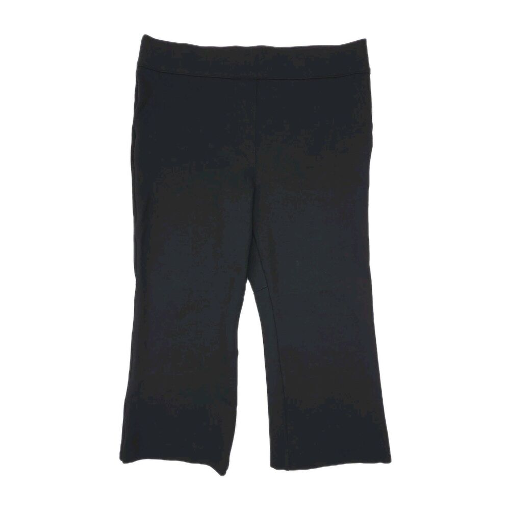 Spanx Pants Capri Ankle Black Flare Crop Ponte Pull On Women Sz 1X Plus Stretch